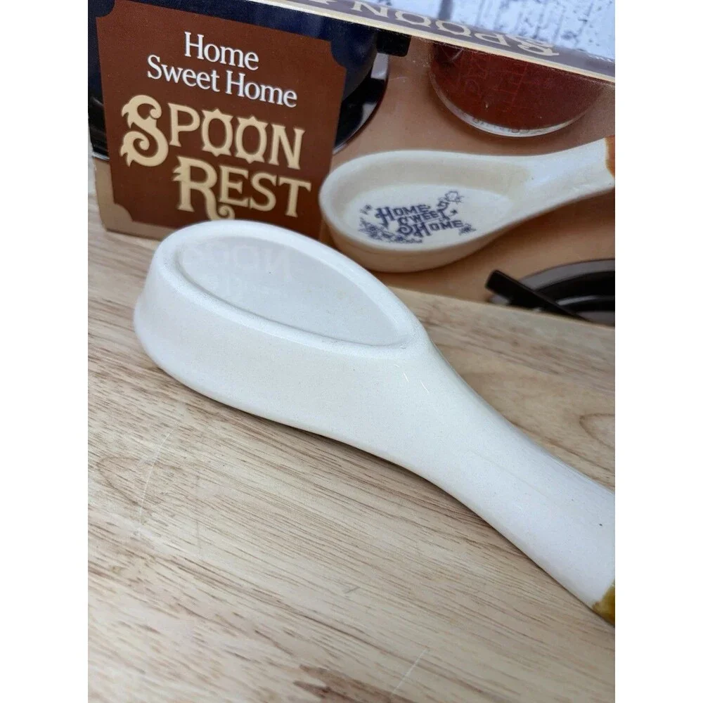 Ceramic Home Sweet Home Spoon Rest Cottagecore New In Box 9”